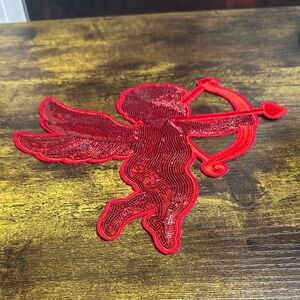 Red Sequin Angel Patch